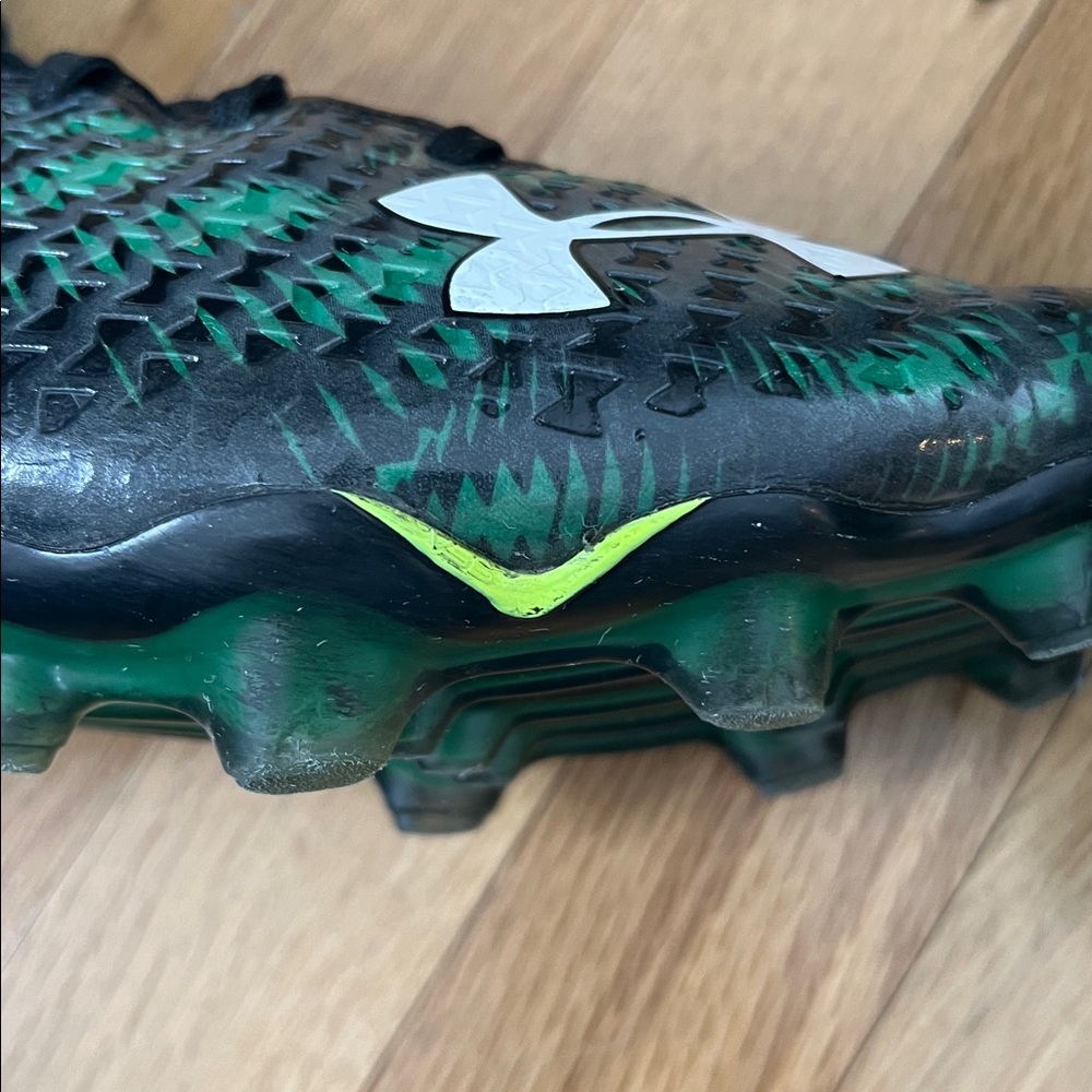 Under Armour Black/Green Highlight MC High-Top Cleats, Clutch Fit, Size Men’s 13 - Picture 11 of 15
